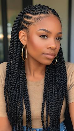 Braids For Black Hair Protective Styles, Cornrows To The Side, Trending Cornrows Hairstyles, Braids With Beads For Women, Goddess Braids On Natural Hair, Cornrows With Curls, Expression Braids, Black Cornrows, Braids On Natural Hair