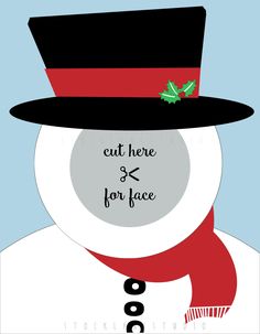 a man wearing a top hat and scarf with the words cut here for face on it