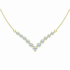 A popular silhouette that is feminine and bold. This chevron design necklace holds sparkling round cut lab grown diamonds held with shared prongs attached with a delicate gold chain on either side. Curved Bar Necklace, Pearl And Diamond Earrings, Rose Gold Chain, Chevron Design, Pearl Diamond, Perfect Engagement Ring, Bar Necklace, Cute Jewelry, Gold Chain