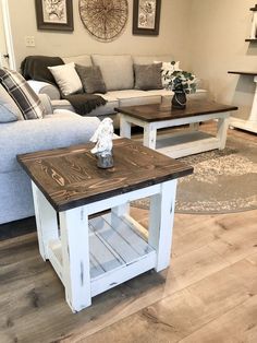 a living room with a couch, coffee table and other furniture in it's center