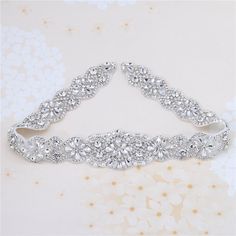 Amazon.com: Sewing Bridal Rhinestone Appliques-DIY Wedding Dress Decorative or Sashes-Sliver-1 Piece(23.4"2"in) Rhinestone Wedding Cake, Beaded Patches, Dress Sew, Sewing Wedding Dress, Diy Wedding Dress, Beadwork Embroidery