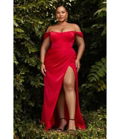 Plus Size Red Divine Satin Corset Off-Shoulder Prom Dress - Unique Vintage - Womens, DRESSES, PROM AND SPECIAL OCCASION Gala Dresses Classy, Red Gala Dresses, Red Dinner Dress, Plus Size Formal Gown, Red Dress Plus Size, Masquerade Outfit Ideas, Plus Size Red Dress, Plus Size Gowns Formal, Plus Size Corset Dress