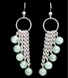 Homemade Jewelry Ideas How To Make, Crystal Earrings Diy, Jade Gemstone, Golden Jewelry, Diy Schmuck, Bijoux Diy