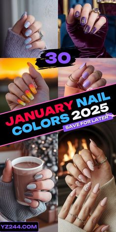 January Almond Nails Ideas, January 2024 Nails, January Birthday Nails, Pink Neutral Nails, Nail Colors For Winter, January Nail Colors, Gel Ideas, Nails 2025, January Nail