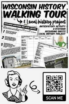 the wisconsin history walking tour and local history project with qr code for information sites