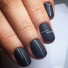 Simple Elegant Nails, Minimalist Nail Art, Cute Nail Art Designs, Short Nails Art, Black Nail Designs, Super Nails, Cute Nail Art, Elegant Nails