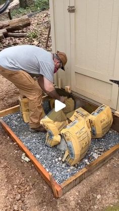 a man is working on some construction materials