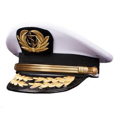 Navy Captain Hat Sailor Gorros White Officer Cap Seaman Yacht Boat Ship Navy Costume Accessories Item Type: Military Hats Material: Polyester Department Name: Adult Gender: Men Size: 55cm,56cm,57cm,58cm,59cm,60cm. The size chart is measured by hand. so please allow 1-3cm error.(1cm=0.394i  When purchasing - please choose the size you want thank you! Because every computer display different, pictures and objects may be slightly a little color difference. We will try to keep consistent with the real in the future. Sailor Aesthetic, Crochet Hat Tutorial, Navy Costume, Military Hats, Navy Hat, Navy Hats, Sailor Hat, Military Hat, Hat Men