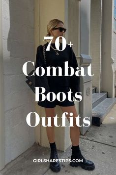 Mini Dress Combat Boots Outfit, Edgy And Feminine Outfits, Outfit Ideas With Chunky Boots, Combat Boots Concert Outfit, Winter Saturday Night Outfit, Concert Outfit With Combat Boots, Doc Martens Boots Outfit Summer, Skirts With Combat Boots, What To Wear With Combat Boots