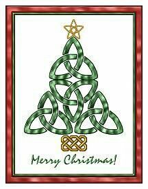 a cross stitch christmas card with an ornament in the shape of a tree