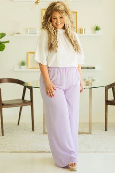 You'll look so fabulous you can't sit still in these pants! They are a must-have for every wardrobe! These lovely pants feature an elastic waistband for exceptional comfort and flexibility, and the pretty lavender color pairs well with any of your favorite tops! Ideal for any occasion! 100% Polyester Lavender Pants, Color Pairs, Color Pairing, Lavender Color, Model Fits, The Pretty, Comfortable Outfits, Savannah Chat, Must Haves