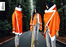 Transforming reflective Neon orange jacket for man and women (unisex). It's an oversized water-resistant coat, cycling jacket with safety features - Reflective Jacket works as a cycling jacket and walking Gear. Great Outdoor travel gift or gifts for cyclist, couples.  This orange coat can be a great gift for her for sisters, mother or gift for him because it is UNISEX. It could be excellent as a cycling gift, outdoor gift or travel gift. Nice streetwear as a dog walker gift. It's very important Reflective Fashion, Reflective Clothes, Jacket For Man, Walking Gear, Orange Coat, Reflective Jacket, Cycling Jacket, Orange Jacket, Coat Men