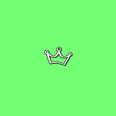 a drawing of a crown on a green background