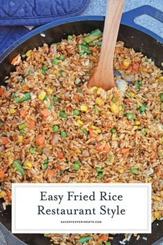 an easy fried rice restaurant style dish in a skillet