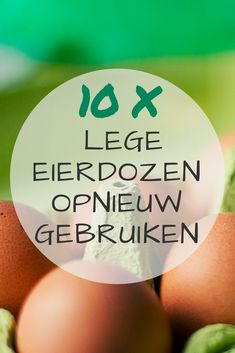 eggs with the words 10 x lege eierdozen opneuw gerbukken