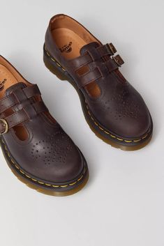 Dr. Martens 8065 Smooth Leather Mary Jane Shoe | Urban Outfitters Mary Jane Doc Martens, Brown Doc Martens, Doc Martens Mary Janes, Dr Martens Mary Janes, Brown Mary Janes, Mary Jane Shoe, Brown Fits, Shoe Inspo, New Rock