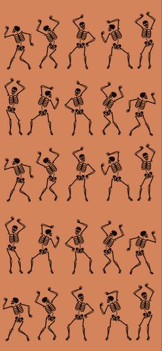 an image of skeletons dancing in different positions