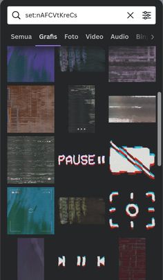 an iphone screen showing the text pause in different colors and font styles, with multiple images on it