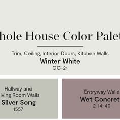 the whole house color palette for winter white