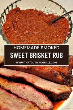 homemade smoked sweet brisket rub in a glass bowl