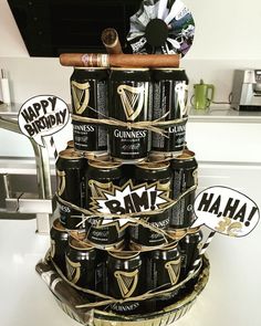 Image result for guinness party 30th Birthday Husband, Can Cakes, Cake 30th Birthday, Beer Can Cake, Birthday Husband, Birthday Men