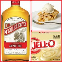 an image of apple pie with ice cream and dr mccluddy's syrup