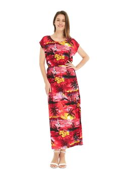 Another quality item from Hawaii Hangover, exclusively. Made from high quality 100% Rayon. This dress feels soft to the touch and flows every well when wearing. Perfect for Luau Party and Hawaii Theme Party. The pattern is classic Hawaiian feel and the style of the dress will make your outfit stands out. This patterns Acquaintance Party, Hawaiian Party Outfit, Hawaii Theme, Home Dress Women, Tropical Outfit, Sunset Red, 1920s Flapper Dress, Hawaiian Party, Tropical Dress