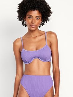 Ribbed Underwire Bikini Swim Top | Old Navy Trendy Underwire Swimwear With Adjustable Straps, Summer Scoop Neck Bra With Adjustable Straps, Capsule Wardrobe Outfits, Swim Top, Toddler Boys, Women Swimsuits, Capsule Wardrobe, Old Navy, Scoop Neck