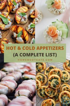 hot and cold appetizers a complete list