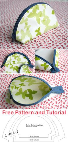 the free pattern and instructions to make an easy zippered pouch for small purses