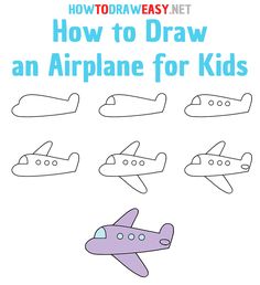 how to draw an airplane for kids with the title, how to draw and learn how to