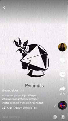 an image of a person's profile on a cell phone with the words pyramids