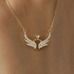 ✦ 14k Gold Angel Necklace Gift Ring Necklace for Women Angel Wing Pendant Jewelry Valentines Day And Mothers Day Gift ✦ The dimensions of our product are in the minimal category. ✦ Fast and Free Shipping. ✦ Necklace and bracelet set sales have an extra discount. ✦ Our products are made of 14k pure gold. ✦ All our products have excellent quality and bright surface. ✦ Our products do not contain nickel and similar carcinogenic substances. ✦ Our products will be sent to you with a gift package.. ✦ Cheap Feminine Jewelry For Gifts, Angle Necklace Gold, Valentine's Day 14k Gold Birthstone Jewelry, Valentine's Day 14k Gold Hallmarked Jewelry, 14k Gold Jewelry With Birthstone, Fine Jewelry Pendant With Hallmark, Fine Jewelry Hallmark Pendant, Gold Jewelry With Birthstone In 14k Gold, Gold Plated Jewelry With Clavicle Chain For Anniversary