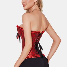 This stunningly overbust is the perfect corset to celebrate your love of Gothic and Steampunk style. Fetching ruffles along the bustline and across the hem add a touch of femininity and all this is topped off with a pretty bow at the centre of the bustline. Pair it up with a pair of jeans or a long flowing skirt depending on your preference and the style you wish to create. It features with the printing pattern. flexible boning to support. It fully show the lines of the waist and chest. Its over Long Flowing Skirts, Frill Top, Modesty Panel, Frill Tops, Overbust Corset, Strapless Bandeau, Steampunk Style, Yoga Set, Flowing Skirt