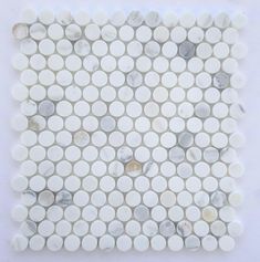 Calacatta Gold Marble Honed Penny Round Mosaic Tile-Marble Mosaic-American Tile Depot Calcutta Marble, Outdoor Kitchen Countertops, Penny Round Mosaic, Round Mosaic, Calacatta Gold Marble, Stone Mosaic Tile, Marble Polishing, Penny Round, Calacatta Gold