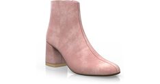 Everyday Booties 7733 Pink Suede Heels With Round Toe, Chic Pink Suede Boots, Pink Suede Boots With Round Toe, Suede Boots With Sculpted Heel And Round Toe, Block Heel Ankle Boots, Everyday Shoes, Pink Suede, Heeled Ankle Boots, White Sneakers