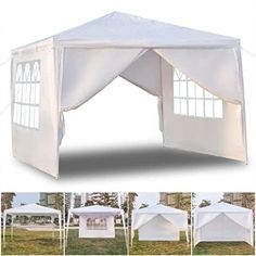 a large white tent with four sides open