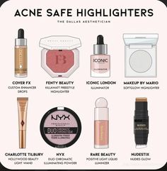 Acne Safe Highlighter, Acne Free Makeup, Nudestix Makeup, Makeup Bag Essentials