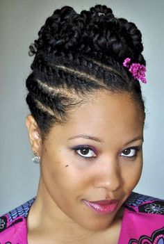 natural braided updo hairstyles 2013 Flat Twist Updo, Twisted Updo, Braided Styles, Updo Styles, African Hair, Hairstyles Women, Natural Hair Updo