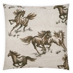 Nokota Pillow-Accessories-High Fashion Home Horse Pillow, Western Chic, Western Horse, Pillow Collection, Embroidered Pillow, Leather Shops, Minimalist Aesthetic, Textured Knit, Animal Pattern