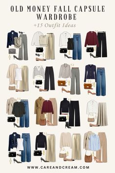 Жми перейти и подписывайся ❤️ Essentials Outfits For Women, Classy Outfits Capsule, Old Money Basics Clothes Winter, Old Money Outfit Capsule, Casual Quiet Luxury Outfits, Between Summer And Fall Outfits, Fall 2024 Outfit Aesthetic, Simple Elegance Style, Fall Fashion Essentials