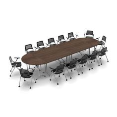 a conference table with chairs around it on an isolated white background 3d image stock photo