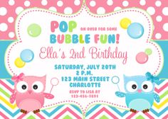 an owl birthday party with polka dots and pink, blue, green, yellow and white stripes