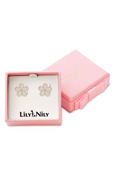 Your little flower enthusiast will bloom with these hand-painted stud earrings featuring shimmering cubic zirconia. Adult supervision strongly recommended; jewelry presents choking hazard and should be removed when infant or small child is unattended 3/8" diameter Goldtone plate/enamel/cubic zirconia Imported Floral Studs, Card Case, Continental Wallet, Cubic Zirconia, Gold Tones, Lily, Nordstrom, Stud Earrings, Wallet