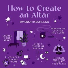 Create An Altar, Goddess Provisions, Altar Space, Witchcraft Altar, Witch Tips, Witch Rituals, Witchcraft Books, Wiccan Magic, Witch Spirituality