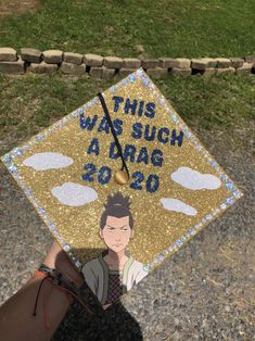 someone is holding up a graduation cap that says, this was such a drag 20