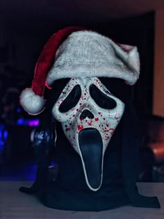 a person wearing a santa hat with his mouth open