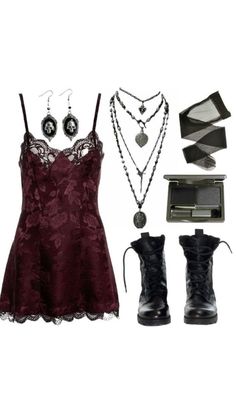 My Chemical Romance Concert Outfit, Whimsi Gothic Outfits, Goth Valentines Day Outfit, Whimsigoth Inspiration, Dark Witch Aesthetic Outfit, Casual Vampire Outfits, Goth Summer Outfits, Vampire Clothes