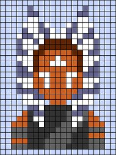 a cross stitch pattern with a woman's face in the center and an orange hair