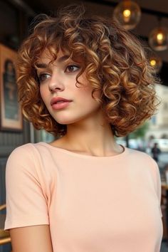 Elevate your curls with this stunning combo of rich auburn tones and soft, subtle highlights. 🍂 The vibrant auburn base adds depth, while the highlights create gorgeous dimension, perfect for a natural yet eye-catching look. 💫 Ideal for curly-haired beauties looking to enhance their texture with radiant color! 💇‍♀️ Caramel Curly Hair Color, Light Auburn Curly Hair, Auburn Hair Color Curly, Auburn Curly Hair, Auburn Curls, Curly Ginger Hair, Dramatic Hair Colors, Traditional Hairstyle, Short Hairdos